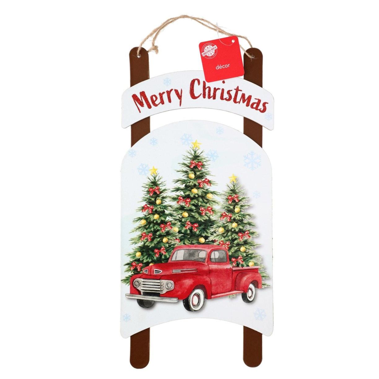 Christmas Wall Decorations | Holidays Christmas House Sled-Shaped Decoration Signs Multicolored