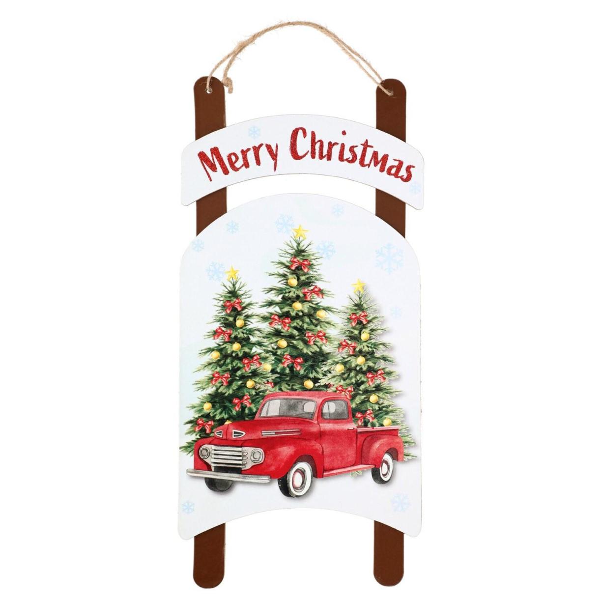 Christmas Wall Decorations | Holidays Christmas House Sled-Shaped Decoration Signs Multicolored